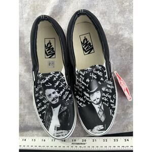 NWT Blvd Cust.Post Malone Black Slip On Vans Black And White 8.5 Mens 10 Women’s